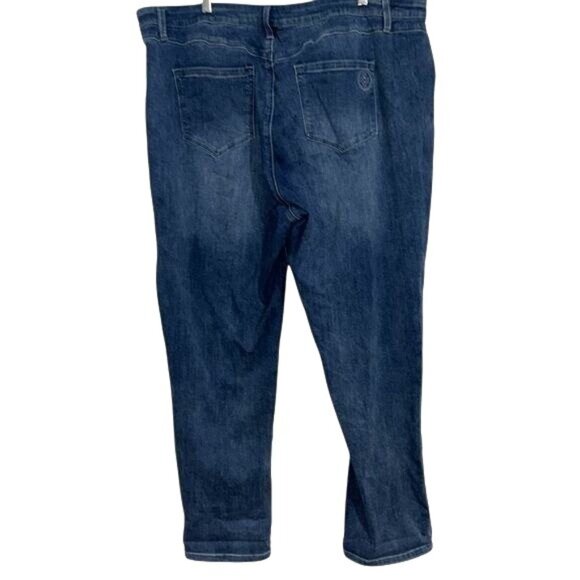 Laurie Felt Daisy Denim Boyfriend Jeans 24W Dark Wash Stretch Cotton Blend Women - Picture 9 of 13